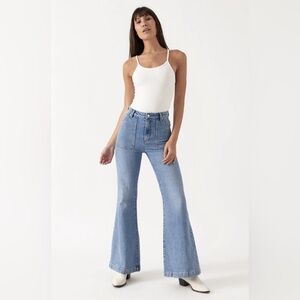 ROLLA'S Eastcoast Flare High Rise G' Day Mate Jeans Carly Vintage Blue Size 30